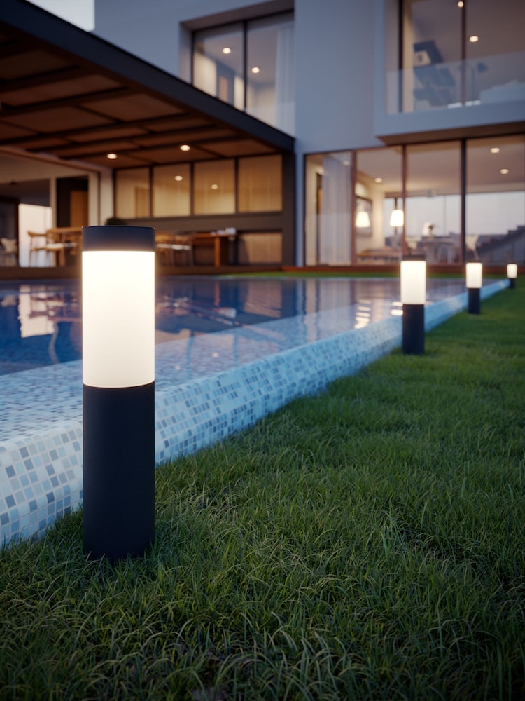 SolarCentre Set of 4 Black Mini London Solar Post Lights - Image 1 of 4
