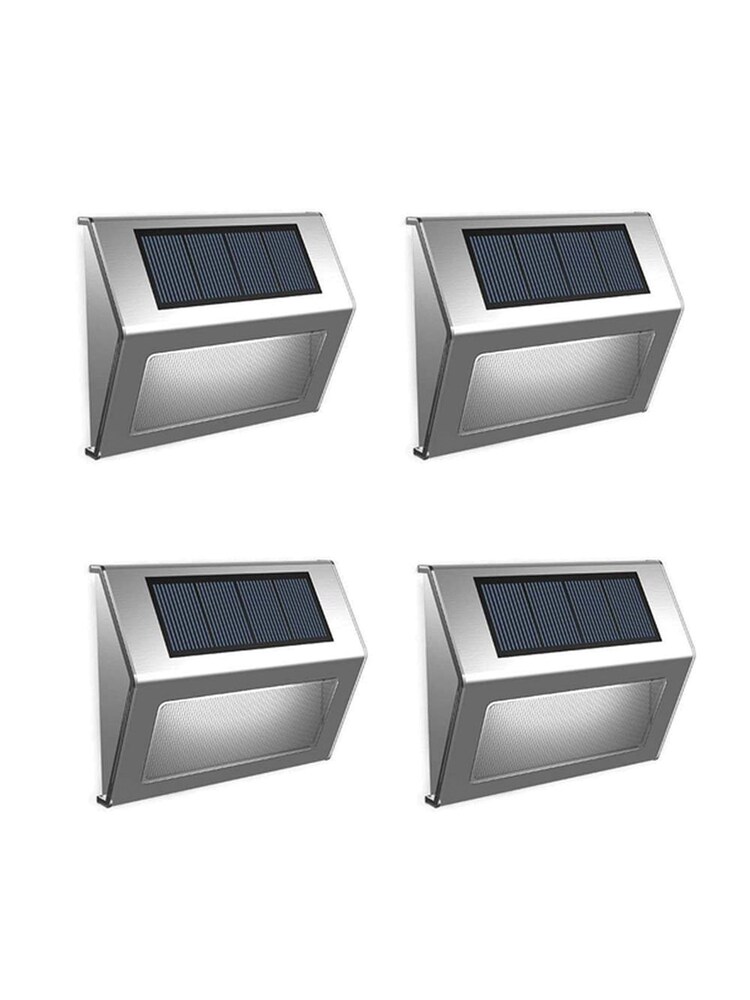 SolarCentre 4 Pack Silver Sherpa Solar Step Lights - Image 2 of 2