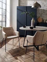 Set of 2 Arona Faux Leather Natural Quinn Black Legs Dining Chairs - Image 2 of 8