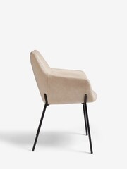 Set of 2 Arona Faux Leather Natural Quinn Black Legs Dining Chairs - Image 5 of 8
