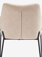 Set of 2 Arona Faux Leather Natural Quinn Black Legs Dining Chairs - Image 6 of 8