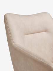 Set of 2 Arona Faux Leather Natural Quinn Black Legs Dining Chairs - Image 7 of 8