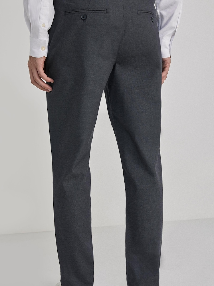 Springfield Grey Textured Two-Tone Formal Chinos - Image 2 of 4 Springfield Grey Textured Two-Tone Formal Chinos - Image 2 of 4