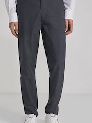 Springfield Grey Textured Two-Tone Formal Chinos - Image 3 of 4
