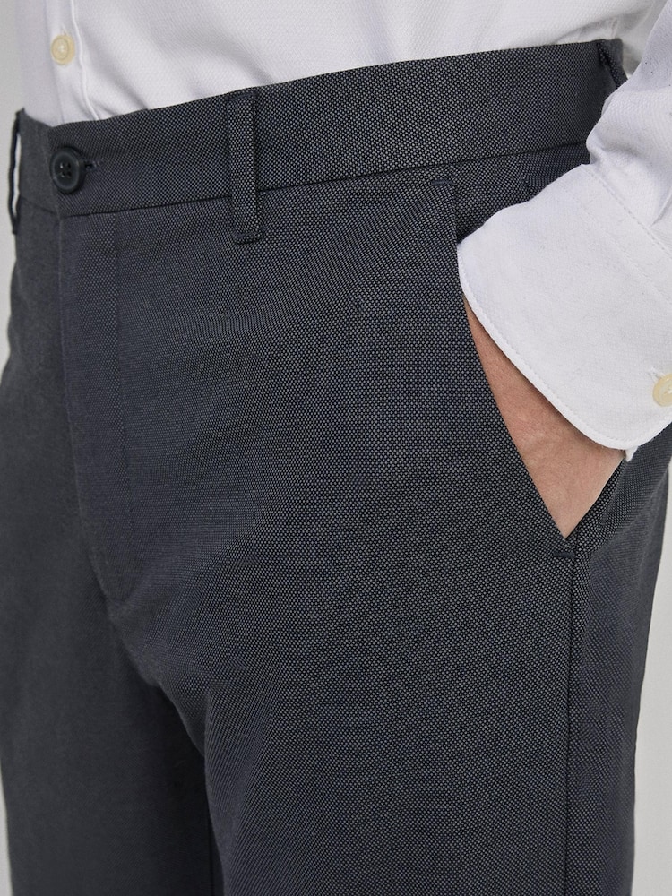 Springfield Grey Textured Two-Tone Formal Chinos - Image 4 of 4