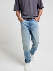 River Island faded Blue Straight Fit Jeans - Image 1 of 4