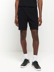 River Island Black Ottoman 100% Cotton Shorts - Image 1 of 5