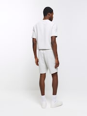 River Island Grey 100% Cotton Elasticated Ottoman Shorts - Image 2 of 4