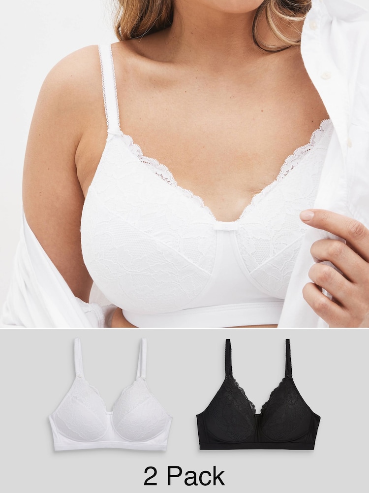 Черный/белый - Набор из 2 кружевных бюстгальтеров без косточек Ultimate Comfort BG - Изображение 1 из 18