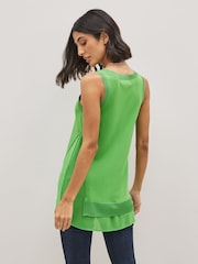 Bright Green Asymmetric Knit Tank Layer Top - Image 3 of 6