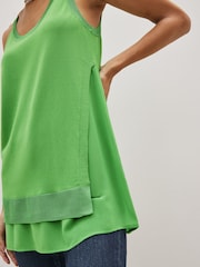 Bright Green Asymmetric Knit Tank Layer Top - Image 5 of 6