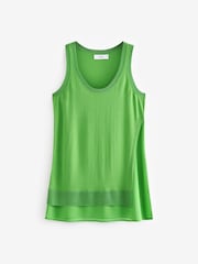 Bright Green Asymmetric Knit Tank Layer Top - Image 6 of 6