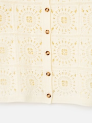 Oliver Bonas Cream Ecru Crochet Short Sleeve Shirt - Image 7 of 7