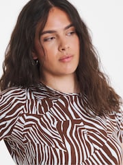 Simply Be Brown Supersoft Midi Dress With Pockets - Image 4 of 4