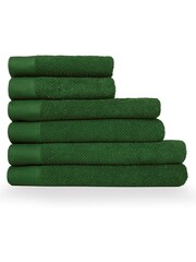 furn. 6 Piece Dark Green Textured 100% Cotton Towel Bale - Image 1 of 4