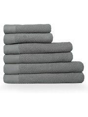 furn. 6 Piece Cool Grey Textured 100% Cotton Towel Bale - Image 1 of 4