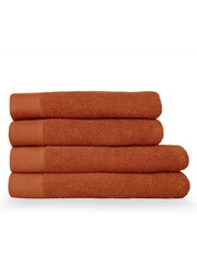 furn. 4 Piece Brown Textured 100% Cotton Towel Bale - Image 1 of 4