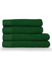 furn. 4 Piece Green Textured 100% Cotton Towel Bale - Image 1 of 4