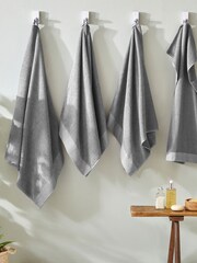 furn. 4 Piece Grey Textured 100% Cotton Towel Bale - Image 2 of 4