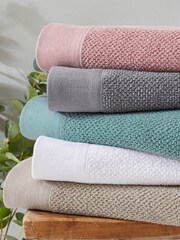 furn. 4 Piece Grey Textured 100% Cotton Towel Bale - Image 4 of 4