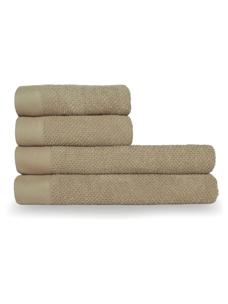 furn. 4 Piece Natural Textured Bale 100% Cotton Towels - Image 1 of 4