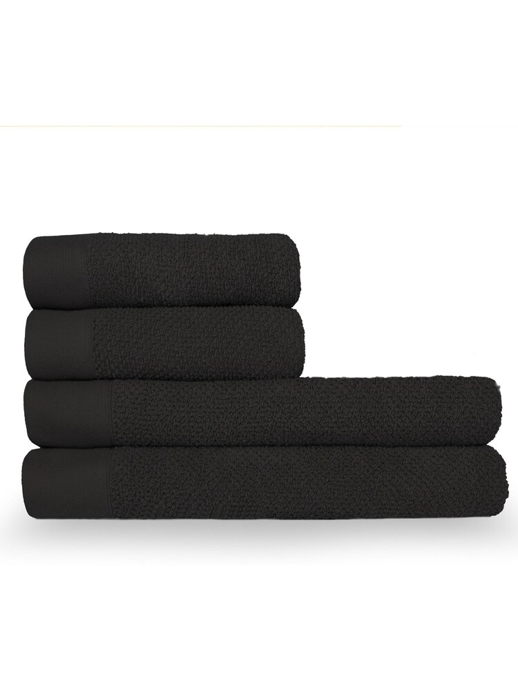 furn. 4 Piece Black Textured Bale 100% Cotton Towels - Image 1 of 4 furn. 4 Piece Black Textured Bale 100% Cotton Towels - Image 1 of 4