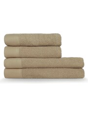 furn. 4 Piece Natural Textured 100% Cotton Bale Towels - Image 1 of 4