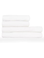 furn. 4 Piece White Textured 100% Cotton Bale Towels - Image 1 of 4