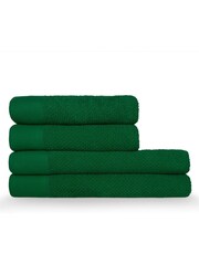 furn. 4 Piece Dark Green Textured 100% Cotton Bale Towels - Image 1 of 4