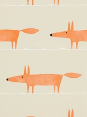 Scion Orange Mr Fox Wallpaper Sample - Image 1 of 1