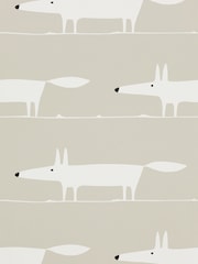 Scion White Mr Fox Wallpaper Sample Wallpaper - Image 1 of 1