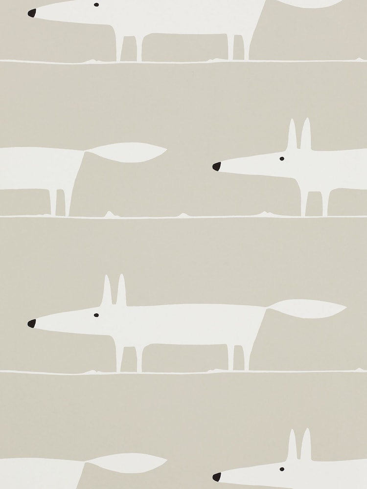 Scion White Mr Fox Wallpaper Sample Wallpaper - Image 1 of 1
