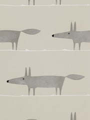 Scion Silver Mr Fox Wallpaper Sample Wallpaper - Image 1 of 1