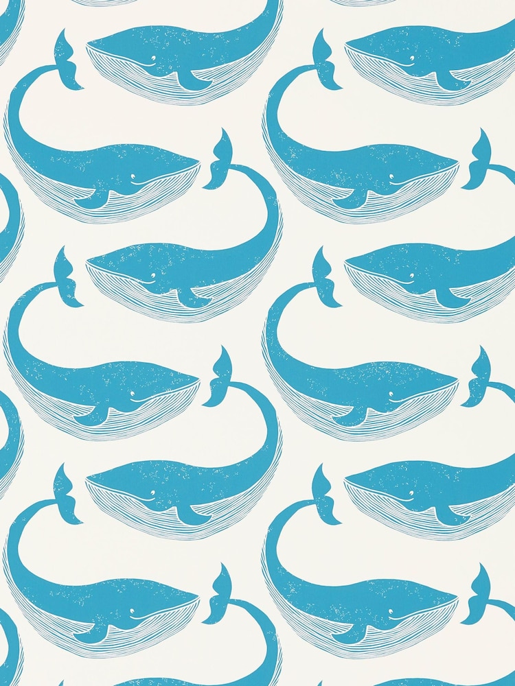 Scion Blue Whale Of A Time Wallpaper Sample Children's Wallpaper - Image 1 of 1
