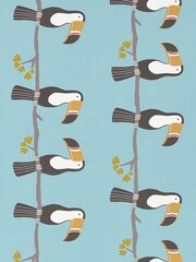 Scion Yellow Terry Toucan Wallpaper Sample Children's Wallpaper - Image 1 of 1