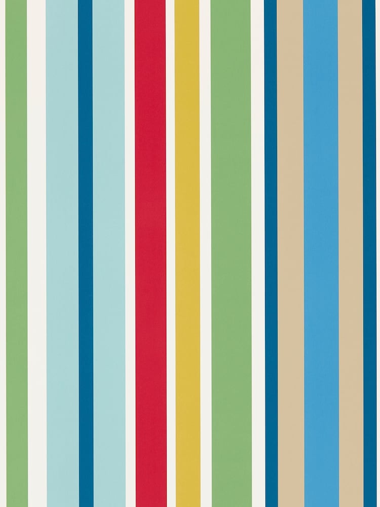 Scion Blue Jelly Tot Stripe Wallpaper Sample Children's Wallpaper - Image 1 of 1