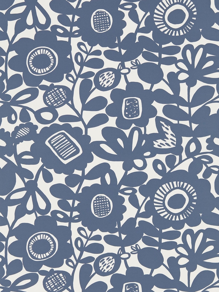 Scion Blue Kukkia Wallpaper - Image 1 of 1 Scion Blue Kukkia Wallpaper - Image 1 of 1