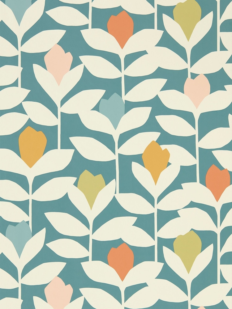 Scion Blue Padukka Wallpaper Sample - Image 1 of 1 Scion Blue Padukka Wallpaper Sample - Image 1 of 1