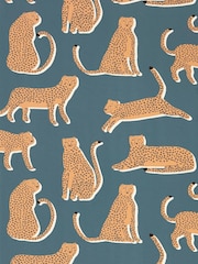 Scion Blue Lionel Cheetah Wallpaper - Image 1 of 1