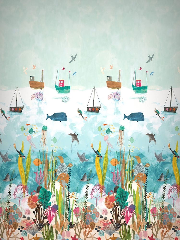 Harlequin Blue Above & Below Wallpaper Sample Children's Wallpaper - Image 1 of 1