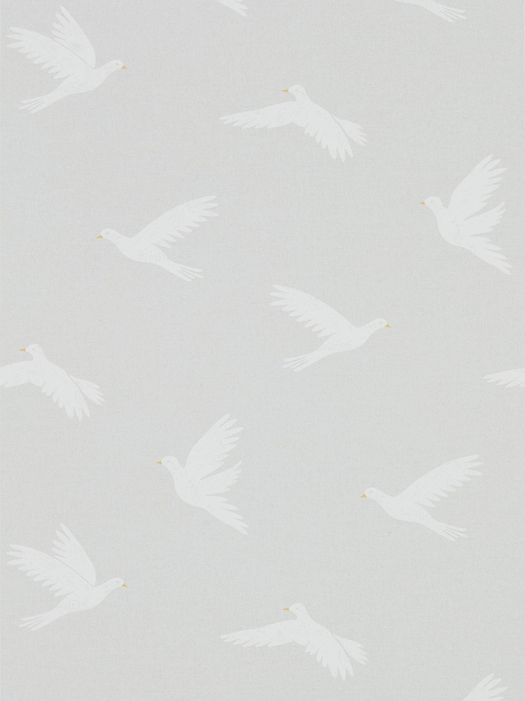 Sanderson Home Grey Paper Doves Wallpaper Sample Wallpaper - Image 1 of 1