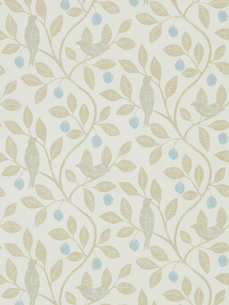 Sanderson Blue Damson Wallpaper Sample - Image 1 of 1