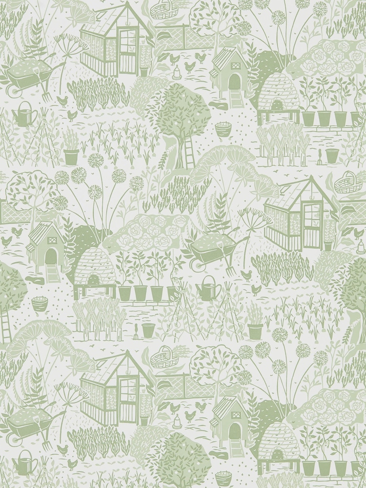 Sanderson Home Green The Allotment Wallpaper - Image 1 of 1