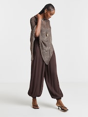 Simply Be Brown Slouchy Knitted Poncho - Image 3 of 4