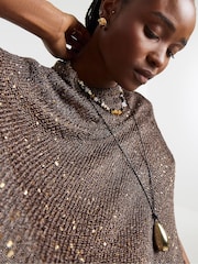Simply Be Brown Slouchy Knitted Poncho - Image 4 of 4