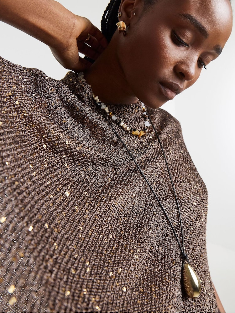 Simply Be Brown Slouchy Knitted Poncho - Image 4 of 4 Simply Be Brown Slouchy Knitted Poncho - Image 4 of 4