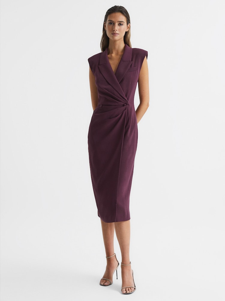 Reiss Cecile Figurbetontes Midikleid im Smoking-Stil - Bild 1 von 6
