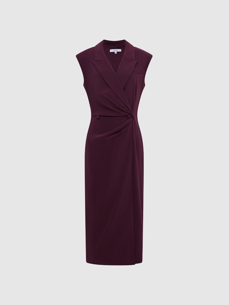 Reiss Cecile Figurbetontes Midikleid im Smoking-Stil - Bild 2 von 6