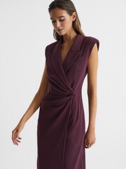 Reiss Cecile Figurbetontes Midikleid im Smoking-Stil - Bild 3 von 6
