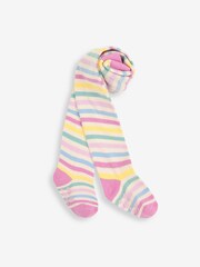JoJo Maman Bébé Cream Multi Stripe Cotton Rich Tights - Image 1 of 1